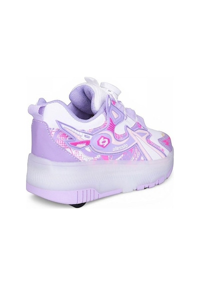 Patenli Işıklı Akıllı Bağcıklı Çocuk Sneaker Ayakkabı Lila 29-36