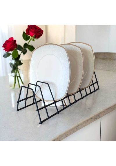 Tabaklık Rafı- Tencere Kapak Düzenleyici-tabak Kurutmalık -10 Bölmeli Antrasit Stand Metal 34 X 25 G Diğer
