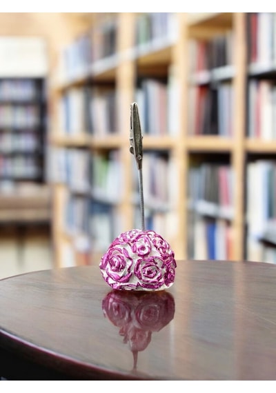 Fuşya Gül Fotoğraf Not Tutucu Ofis Masası Tutacak Hediyelik Pembe