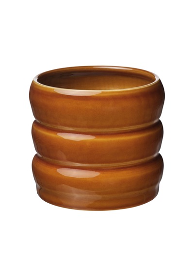 Ikea Hasselbukett Seramik Saksı Kahverengi/sarı 12 Cm İç Ve Dış Mekan