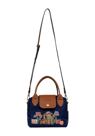 Dogo Kadın Vegan Lacivert Medium El Çantası - Sloth Gardener Tasarım Multicolor