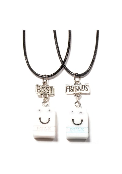 Tedz Collection Blue Pink Milk Arkadaşlık Kolyesi Siyah