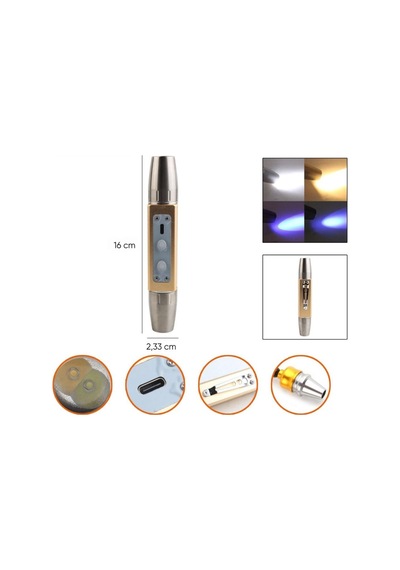 Uv Ledli El Feneri - Powerdex - Su Geçirmez - 20 W - Gold - Pd-9007
