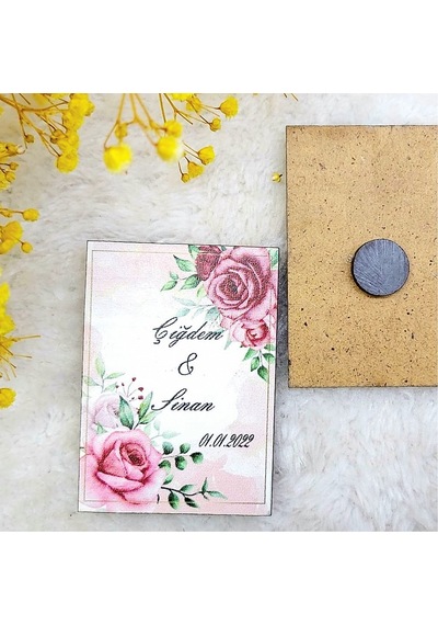 Ahşap Nikah Buzdolabı Magnet Nikah Hediyelikleri 11(30 Adet)
