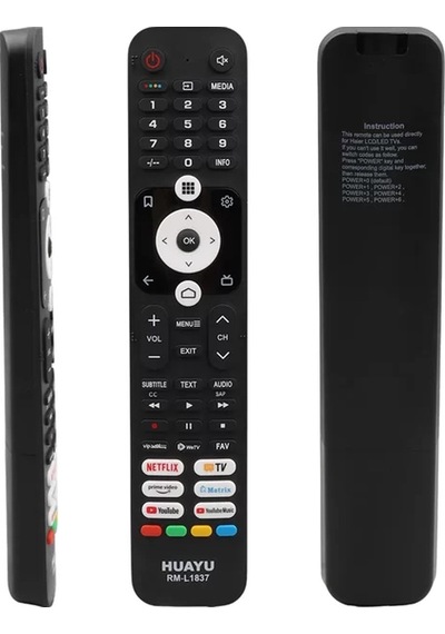 Rm-l1837 Haier Netflix Prime Video Music Tuşlu Lcd Led Tv Kumanda