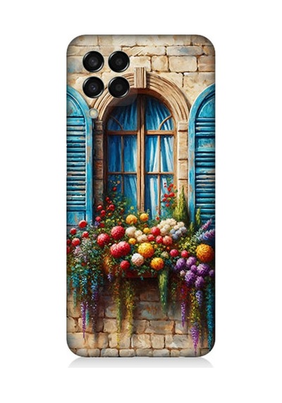 Samsung Galaxy M33 Uyumlu Pencereden Renkli Hayat Desenli Silikon Kılıf Çok Renkli
