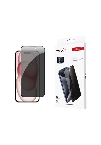 Apple Uyumlu iPhone 15 Plus Zore Anti-dust Privacy Temperli Ekran Koruyucu