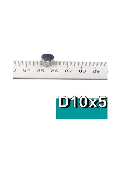 50 Adet 10x5 Yuvarlak Neodyum Mıknatıs Magnet Çap: 1 Cm - Kalınlık 5 Mm