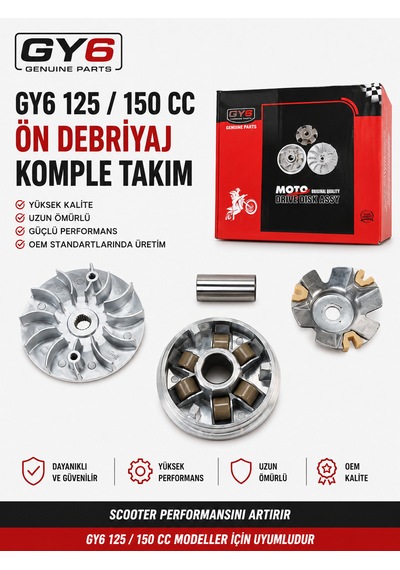 Gy6 125 / 150 Cc Ön Debriyaj Komple Takım - Scooter Ön Varyatör Seti Debriyaz Seti