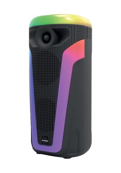D69 Siyah Rgb Ledli Kablosuz Mikrofonlu Radyolu Taşınabilir Bluetooth Hoparlör Parti Speaker