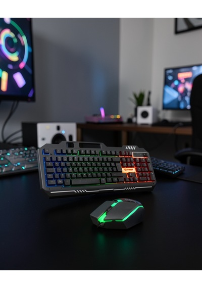 Mekanik Led Klavye Mouse Seti Xuczpg8018klavyeeeee Diğer