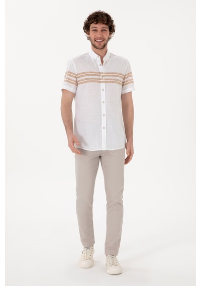 U.s. Polo Assn. Erkek Camel Gömlek Kısa Kollu 50305921-vr015 Camel