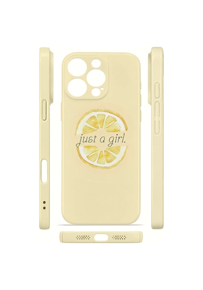 Apple iPhone Uyumlu 16 Pro Max Vorian İnce Kamera Korumalı Mika Kılıf Just A Girl Lemon Just A Girl Lemon Mika