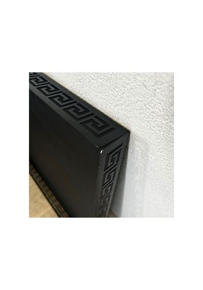 Metal Şömine & Soba Altlığı Siyah Antik Desenli Dekoratif Zemin Koruyucu 90x60 Cm - 821895768