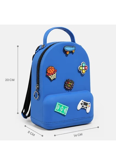 Vicco Pvc Mini Boy Çocuk Plaj Çantası Kreş Çantası Sırt Çantası Okul Çantası Unisex Çanta Lacivert