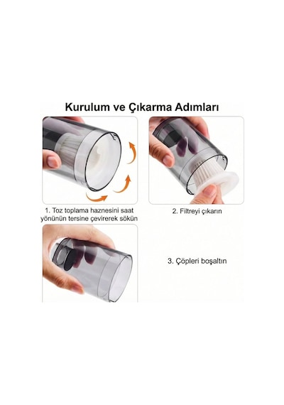 Mini Süpürge Yıkanabilir Hepa Filtre 55 Mm Uyumlu Elektrikli Süpürge Filtresi 3 Adet
