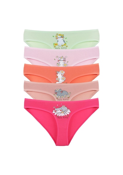 Sensu Kız Çocuk Pamuklu 5'li Külot Set - Kıds2600 Model-1 Çok Renkli