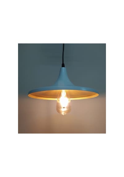 S Retro Rustik Metal Sarkıt Avize Beyaz Içi Sarı Metal Sarkıt 27 Cm En Siyah