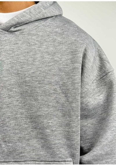 Zaee Basic Oversize Hoodie Gümüş Gri