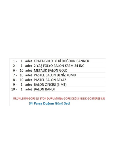 2 Yaş Kraft Tema Gold ,beyaz, Kum Balon+ Baner Seti