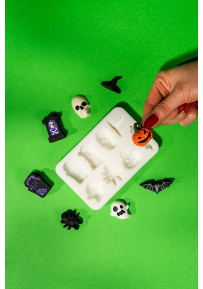 Halloween Sekizli Silikon Mum Kalıbı