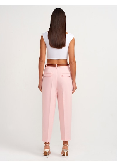 Dilvin Model Kemerli Pantolon Pudra