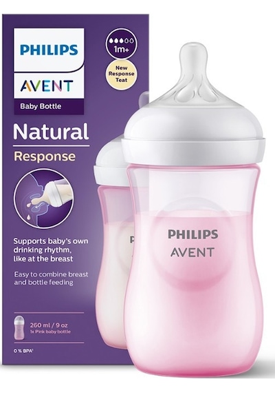 Philips Avent Natural Response PP Biberon 1+ Ay 260 ML - Pembe