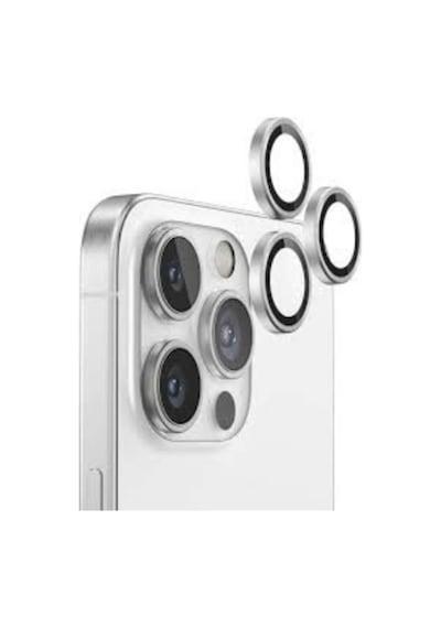 Apple Uyumlu iPhone 16 Pro Max Kamera Lens Koruyucu Gümüş
