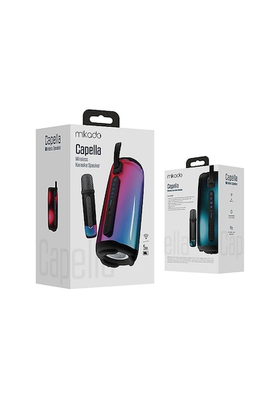 Mikado MD-17BT Capella Siyah 10 W 1 RGB Mikrofonlu Transparan/bt/tf Kart/aux/usb Tws 1800 Mah Bataryalı Bluetooth Hoparlör