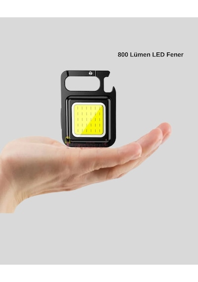 Usb Şarjlı 800 Lümen Led Fener Mini Boy, 3 Işık Modlu, Anahtarlık Tipi El Feneri
