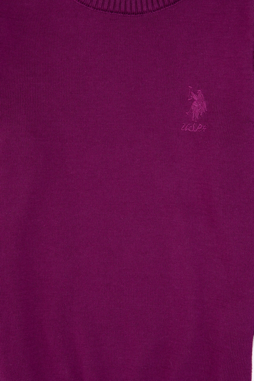 U.S. Polo Assn. Kız Çocuk Menekşe Bisiklet Yaka Basic Kazak 50313081-VR037
