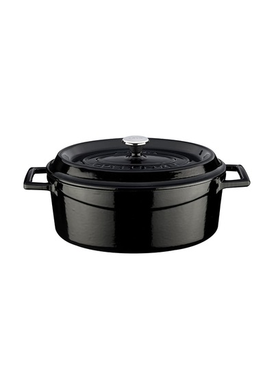 Cookware Trendy Dökme Demir Emaye Güveç, Oval, 25 Cm, 3,19 L, Siyah Diğer