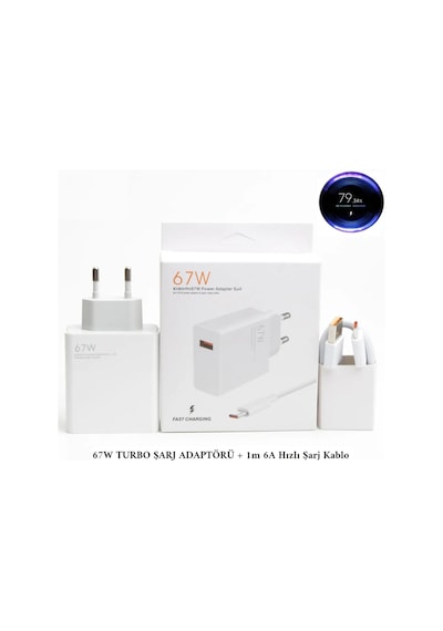 67w Hızlı Şarj Cihazı Aleti 6a Kablo/adaptör Seti Type C Usb Xiaomi Redmi Samsung Uyumlu Duvar Tipi