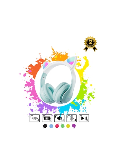 Çocuk Bluetooth Kulaklık Kedi Kulaklık Pro 5.0 Akıllı Rgb Led Detaylı Bluetooth Kablosuz