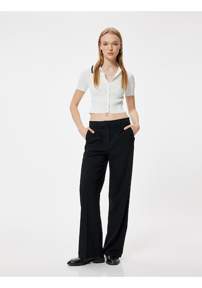 Koton Polo Yaka Kazak Kısa Kollu Düğmeli Slim Fit Ekru 5wal90076ıt Ekru