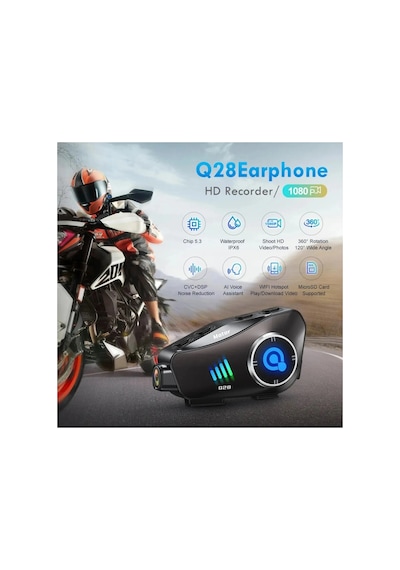 Hubrendy Kargo Q28 Motosiklet Kask Bluetooth Kulaklık 1080p Kamera Interkom Kulaklık Su Geçirmez Int 24867806