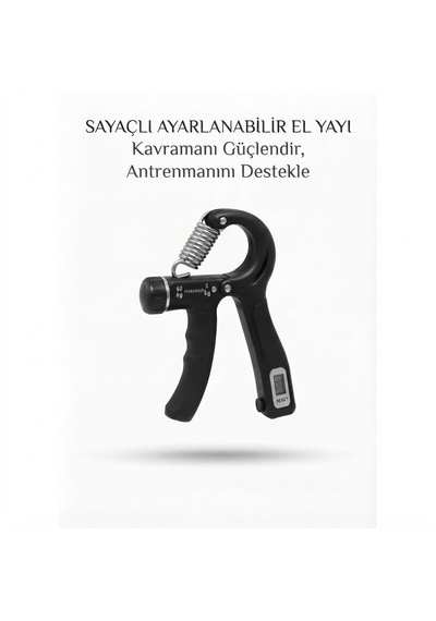 Ayarlanabilir Sayaçlı El Yayı Bilek Ön Kol Kavrama Güçlendirici Siyah