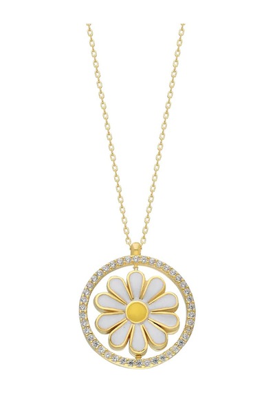 Papatya Kolye 718914 Gold Gümüş