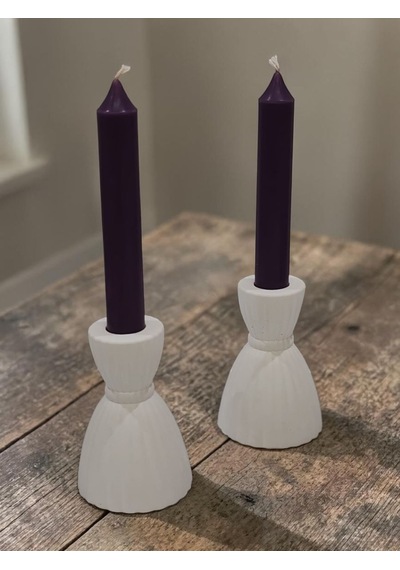 Modern Beyaz Şamdan Mumluk 2 Li Set, Dekoratif Salon Aksesuarı, Masa Dekoru, Hediyelik