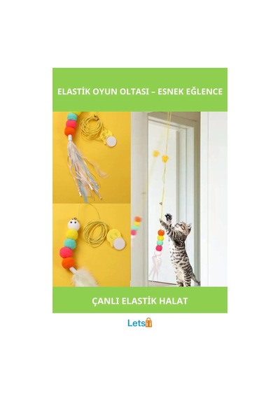 Elastik Yapışkanlı Kedi Oyun Oltası Çanlı Eğlenceli Oyun