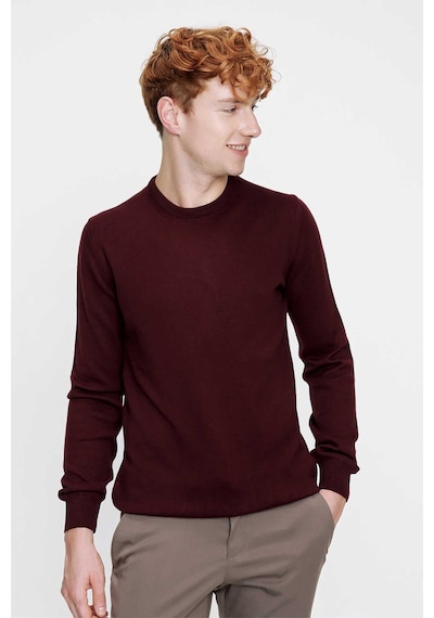 Morven Basic Dinamik Fit Rahat Kesim Bisiklet Yaka Triko Kazak 99kc017005752 Koyu Bordo