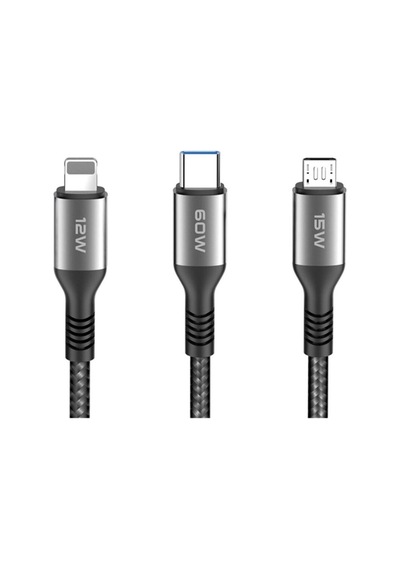 Dc62 3 İn 1 Çoklu 1,2 M 60w 12w 15w Şarj Data Kablosu