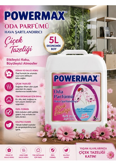 Powermax Çiçek Tazeliği Aromatik Ortam Şartlandırıcı 5 L Oda Kokusu Çiçek Bahçesi