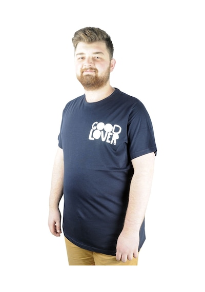 Mode Xl Erkek T Shirt Bis Yaka Good Lover 22114 Lacivert 001