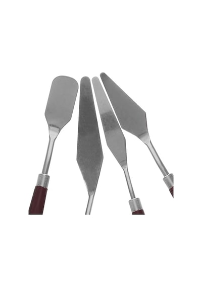 Ressam Sanat Malzemeleri Seti 12'li Fırça Seti + 5'li Metal Spatula Akrilik, Suluboya, Yağlıboya İçin Profesyonel