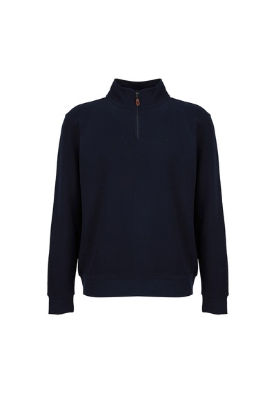 Mustang Lacivert Erkek Fermuarlı Basic Nakışlı Sweatshirt M6wm-swt1591