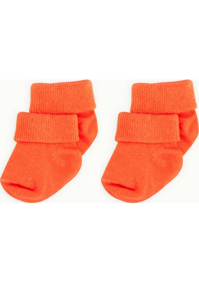Novibaby 2'li Bambu Bebek Çorap I Orange I 0 6 Ay I Turuncu Yenidoğan Bebek Çorabı Çok Renkli