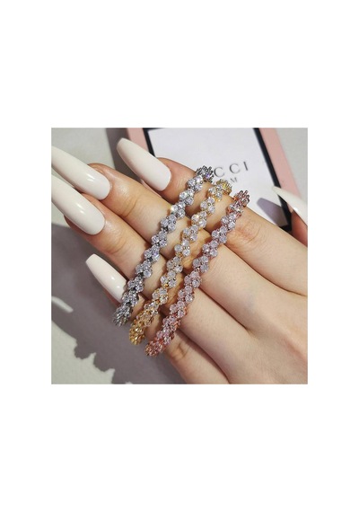 Lunarie Rose Gold Kalp Detaylı Zirkon Taşlı Bileklik