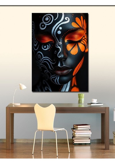 Kanvas Tablo Karanlık Ve Maskeli Yüz 100cmx140cm
