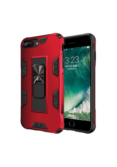 Kilifone - İphone 7 Plus Uyumlu Kılıf Katlanabilir Standlı Koruyucu Volve Kapak - Kırmızı - T14098